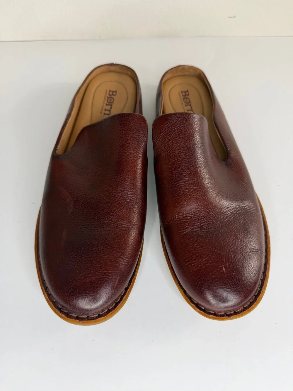 born handcrafted footwear Shoes Slides Clogs Mules Women Size 7.5M Burgundy